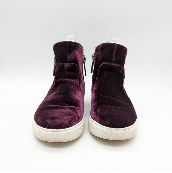 Kenneth Cole Kiera purple velvet zip up ankle boots 7 - Picture 2 of 11